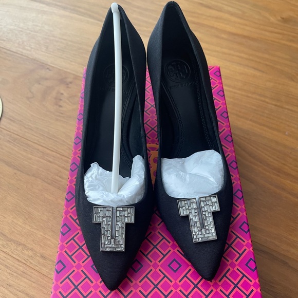 Tory Burch Black Deco 55MM Pump-Fabric Faille - Picture 2 of 5